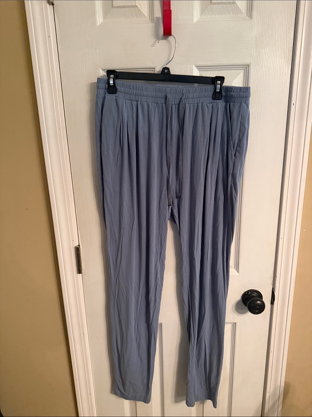 Cardani Slate Blue Elastic Waist Bamboo Pants